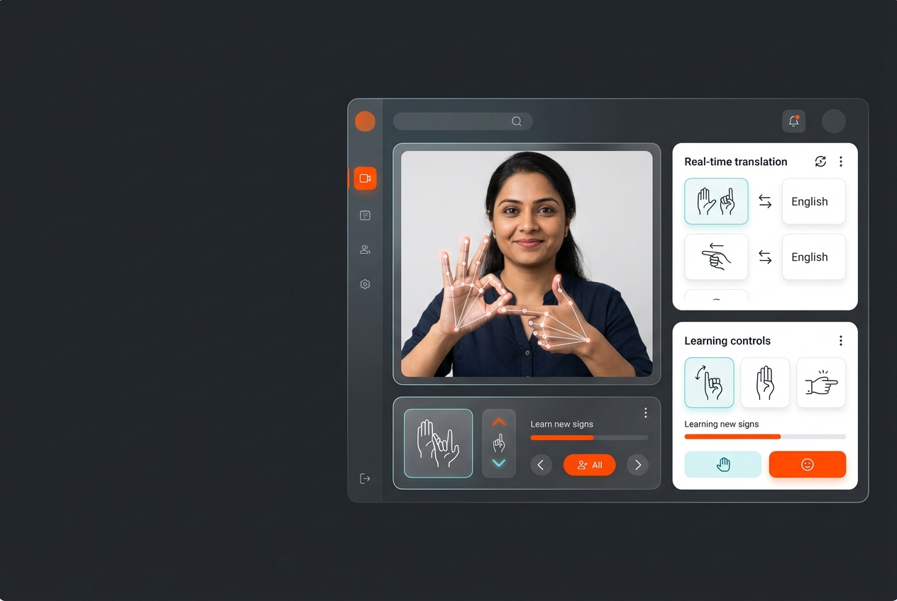 Indian Sign Language translation interface with computer-vision hand landmark detection