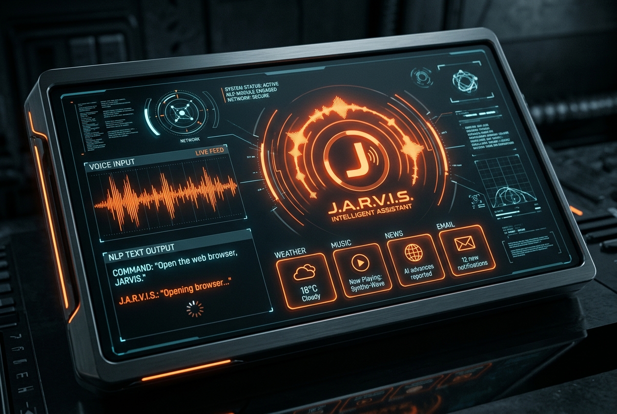 JARVIS AI voice assistant futuristic interface